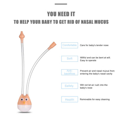 Newborn Baby Nasal Aspirator for Children Nose Cleaner Sucker Suction Tool Protection Health Care Baby Mouth Nasal Suction Devic